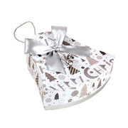Gift Box Christmas 135X135X54MM Bell Shape with Silver Foil & Bow
