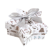 Gift Box Christmas 122X122X47MM Star Shape with Silver Foil & Bow