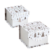 Gift Box Christmas 110 & 80MM Set of 2 Lift Up Lid with Silver Foil