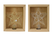 Christmas Tree Star 30CM Glitter Wire 2 Assorted