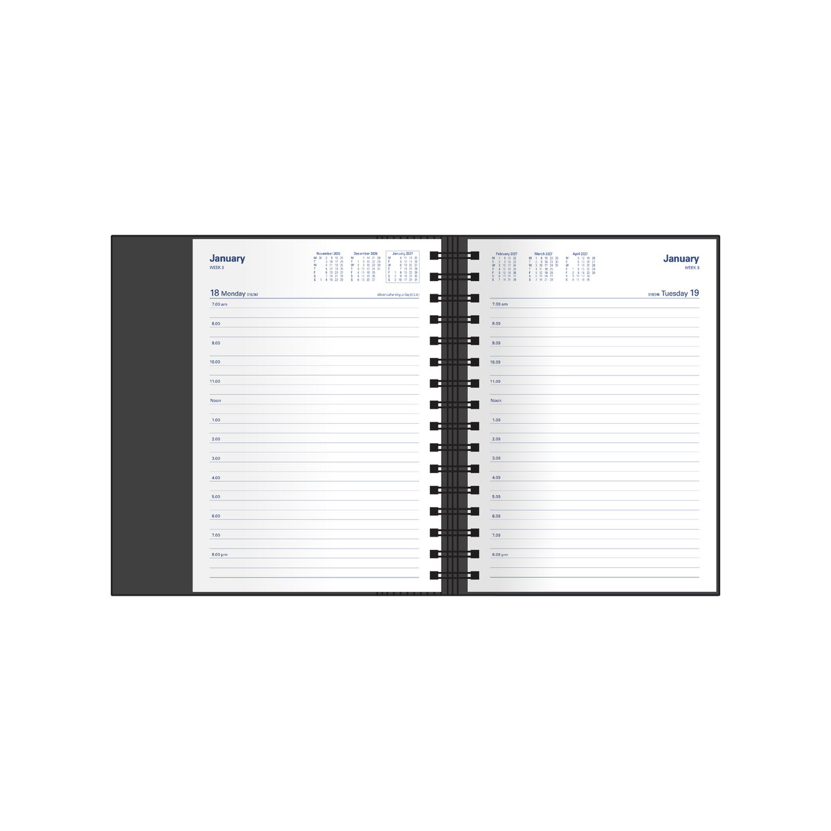 Collins Debden Associate 2027 Appointment Diary (A5, Day to a Page, Hourly Appointments) - Black - view 4