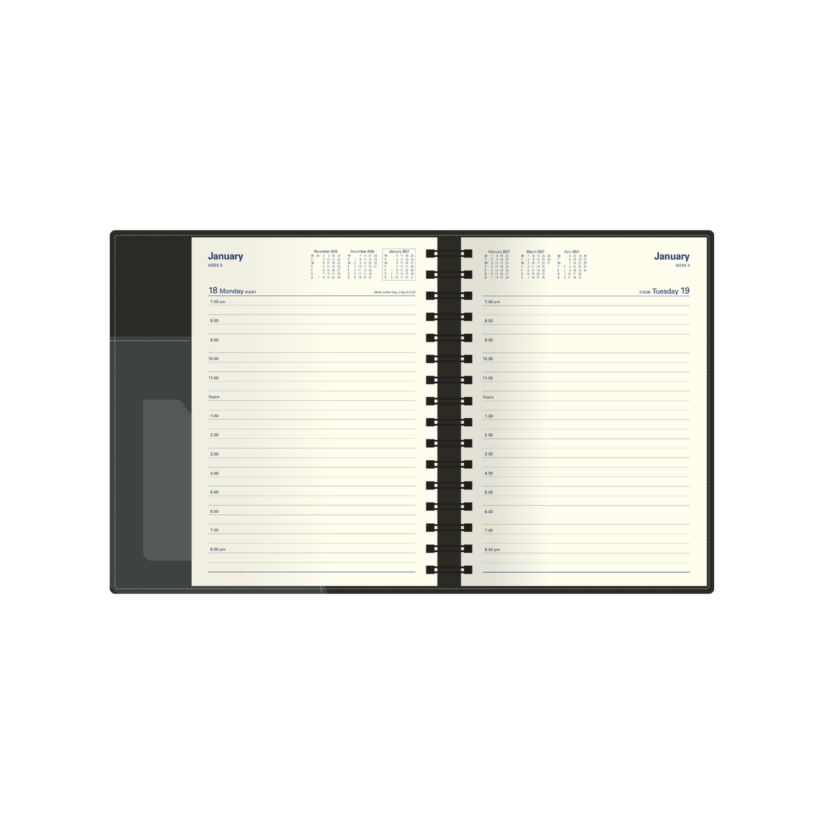 Collins Debden Associate II 2027 Diary (A5, Day to a Page) - Black - view 4