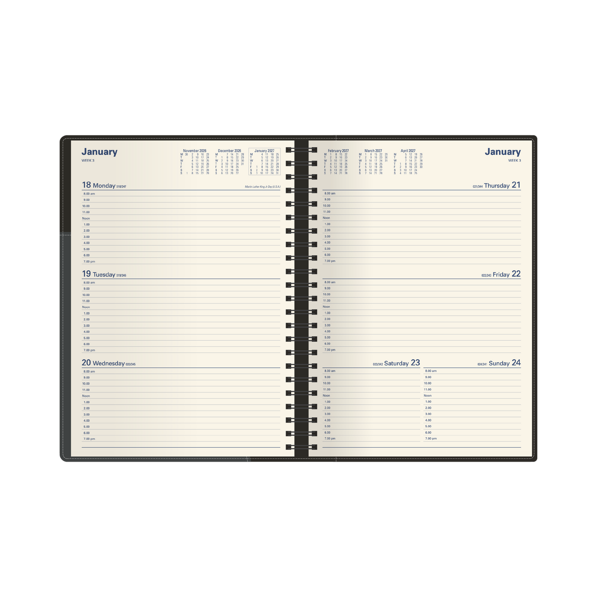 Collins Debden Associate II 2027 Diary (A4, Week to View) - Black - view 4
