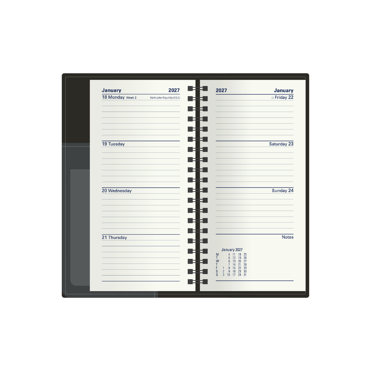 Collins Debden Associate II 2027 Diary (B6/7, Week to View) - Black - view 4