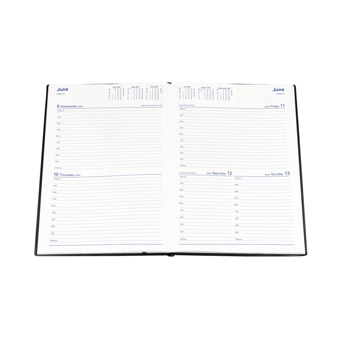 Collins Belmont 2027 Diary (A4, 2 Days to a Page) - Black - view 4