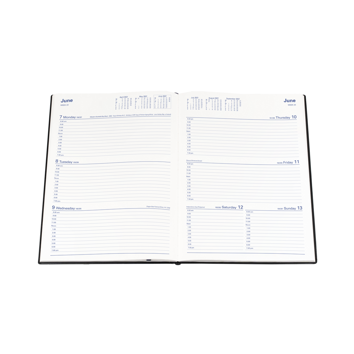 Collins Belmont 2027 Diary (A4, Week to View) - Black - view 4
