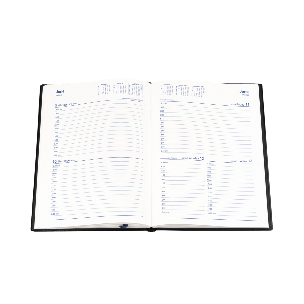 Collins Belmont 2027 Diary (A5, 2 Days to a Page) - Black - view 4