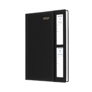 Collins Belmont 2027 Diary (A5, 2 Days to a Page, Window Face) - Black
