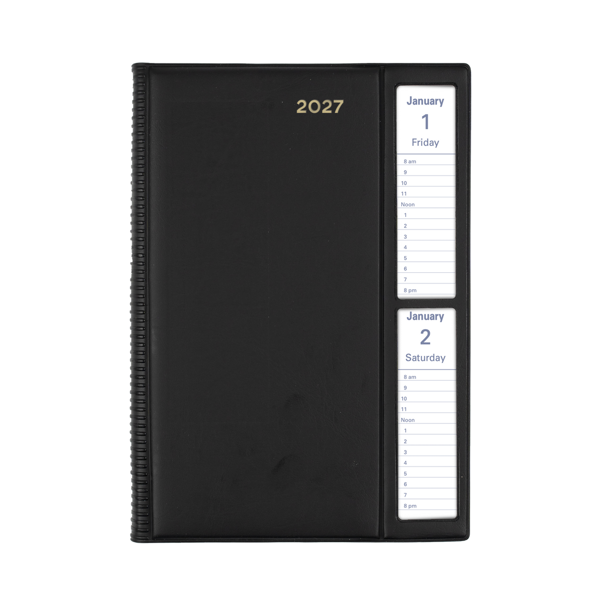 Collins Belmont 2027 Diary (A5, 2 Days to a Page, Window Face) - Black - view 2