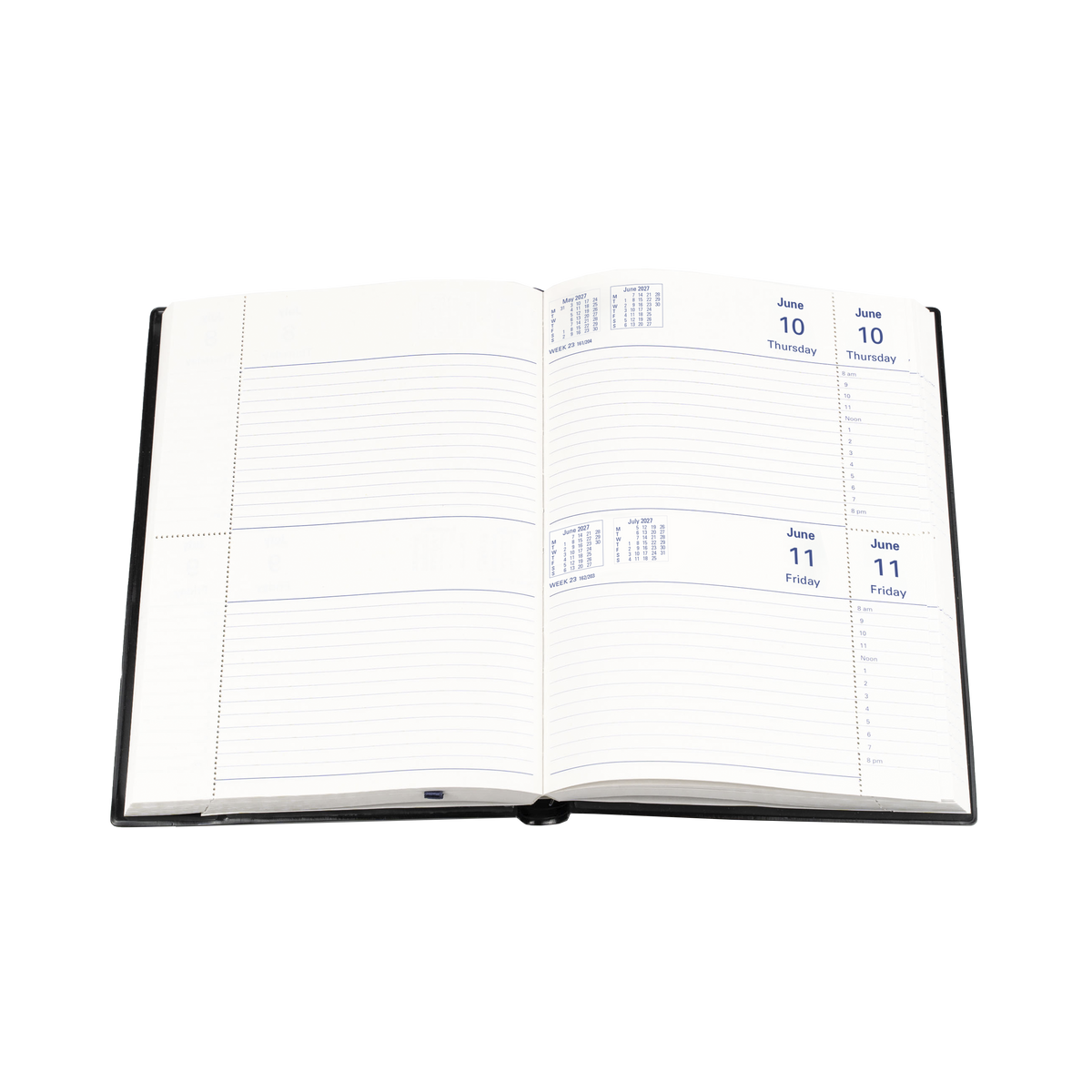 Collins Belmont 2027 Diary (A5, 2 Days to a Page, Window Face) - Black - view 4