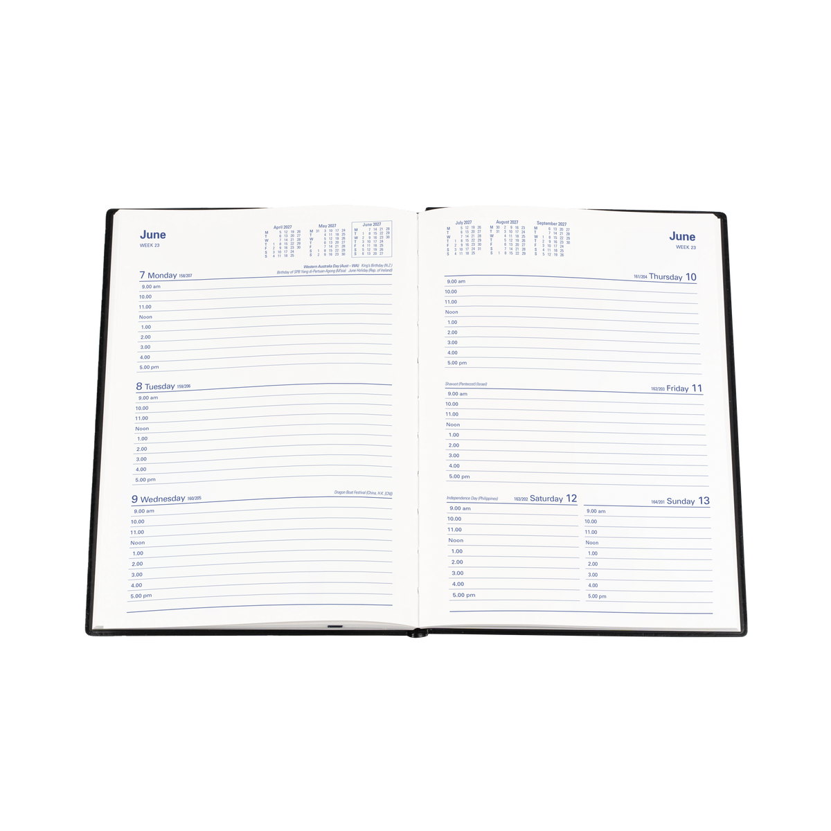 Collins Belmont 2027 Diary (A5, Week to View) - Black - view 4