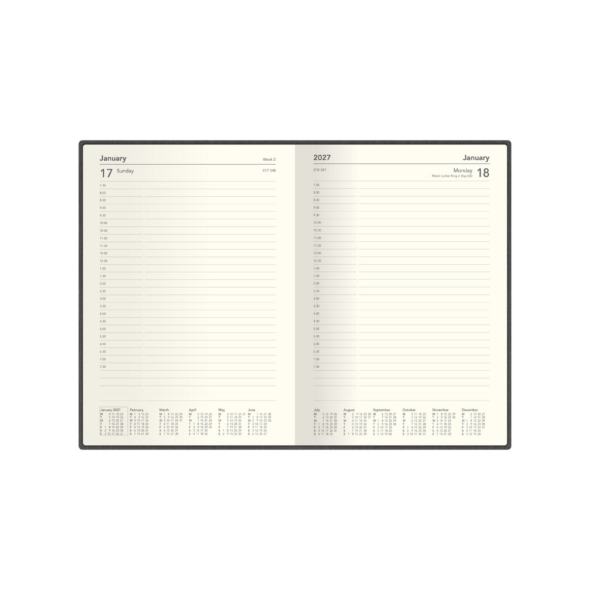 Collins Debden Designer 2027 Diary (A5, Day to a Page) - Charcoal - view 4