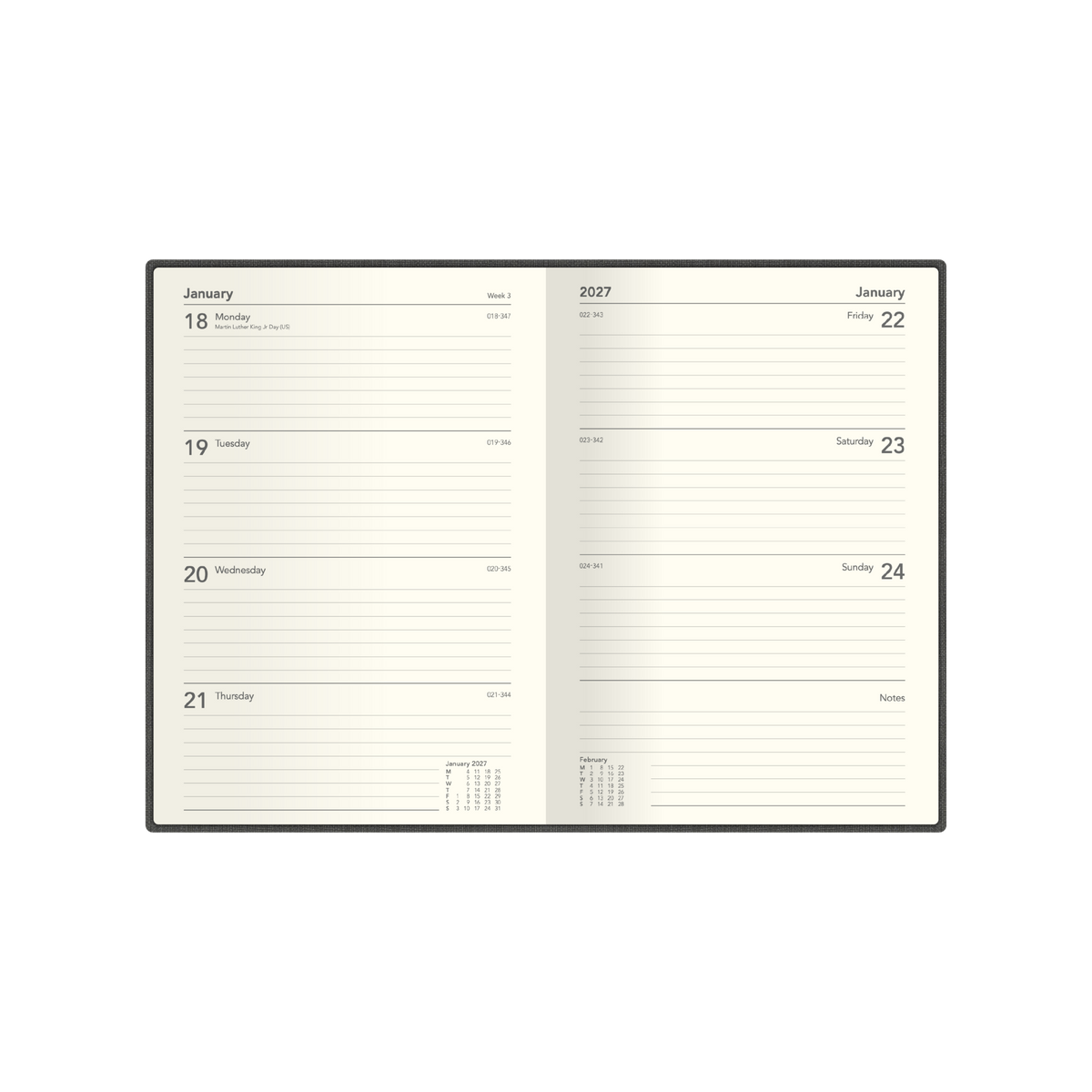 Collins Debden Designer 2027 Diary (A5, Week to View) - Charcoal - view 4