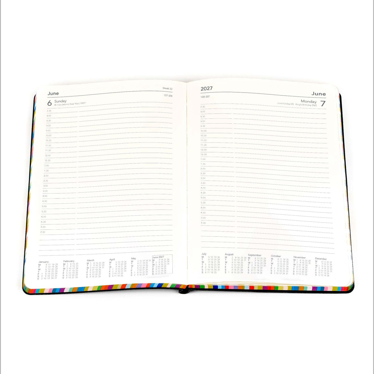 Collins Edge Rainbow 2027 Diary (A5, Day to a Page) - Charcoal - view 4