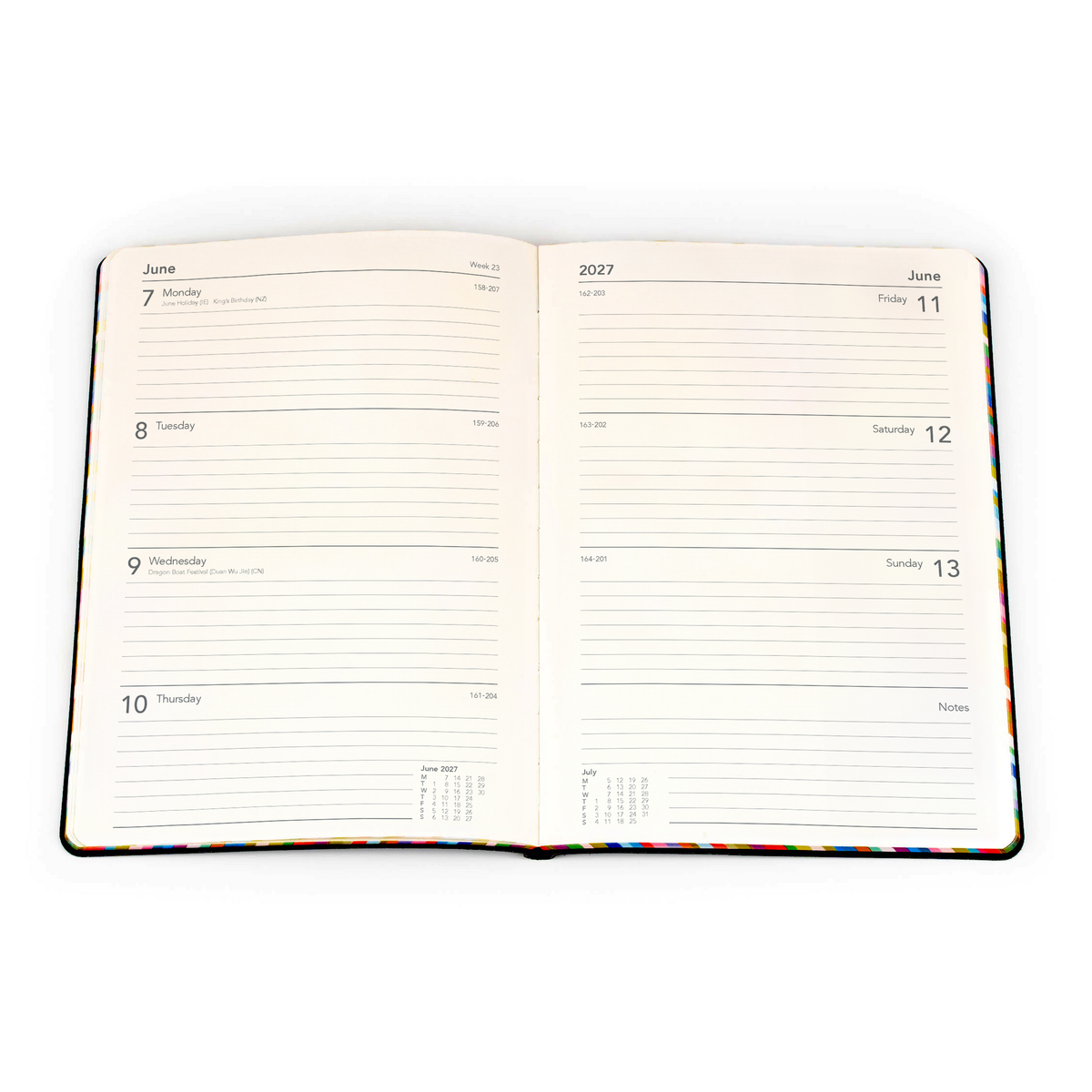 Collins Edge Rainbow 2027 Diary (A5, Week to View) - Charcoal - view 4