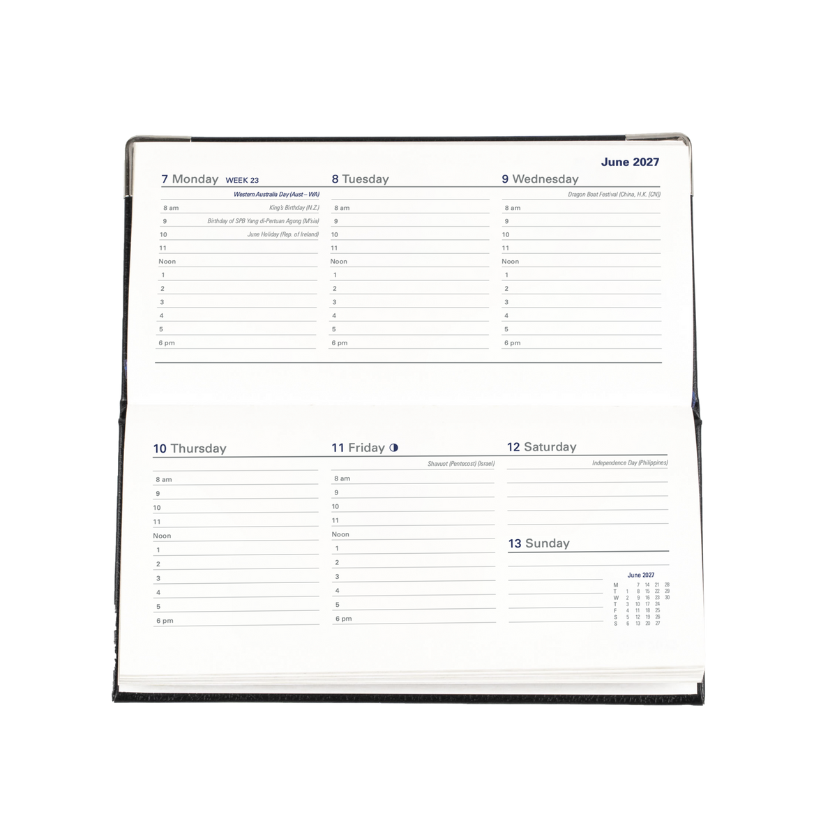 Collins Debden Management Edition 2027 Diary (B6/7, Week to View, Landscape) - Black - view 4