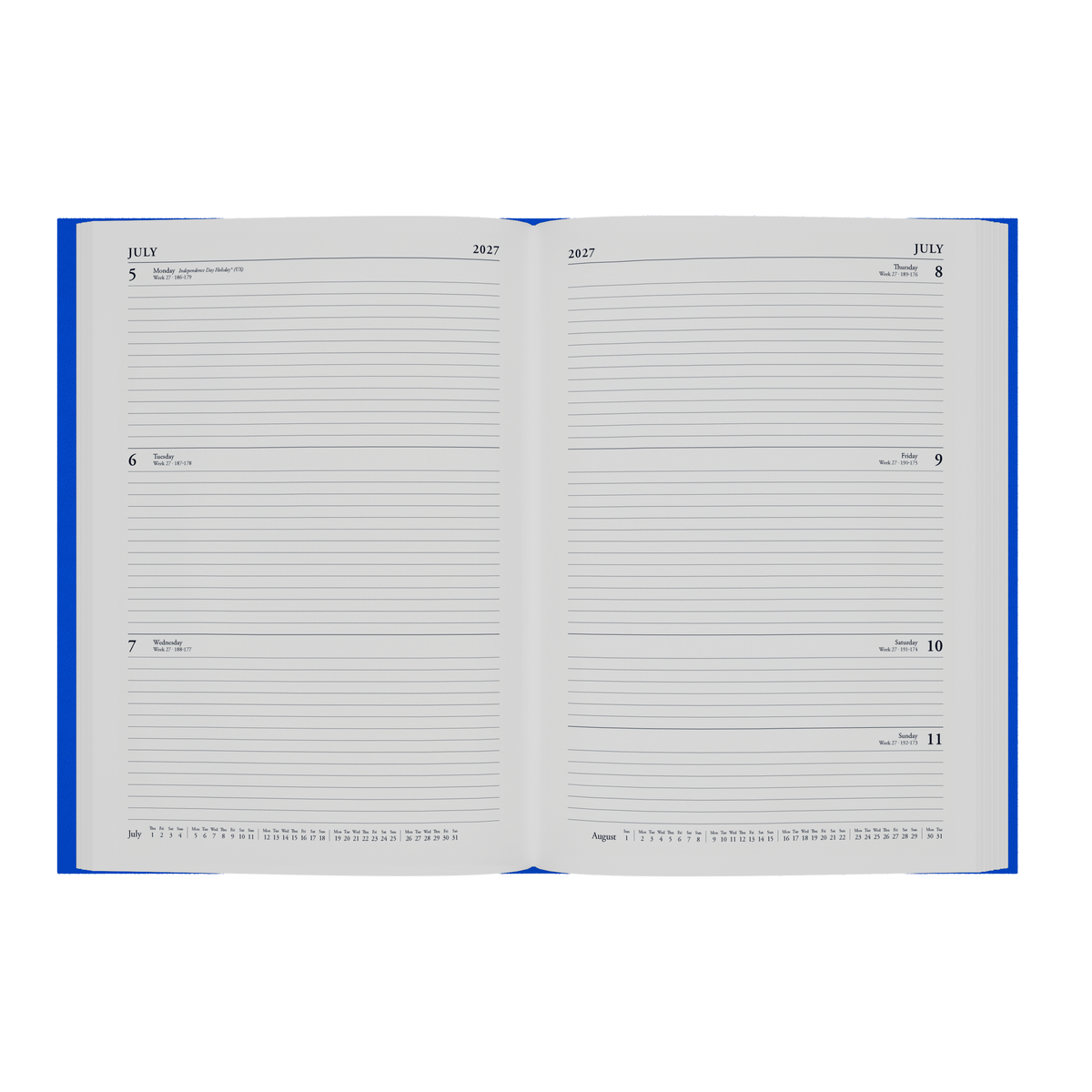 Collins Essential 2027 Diary (A4, Week to View) - Blue - view 4
