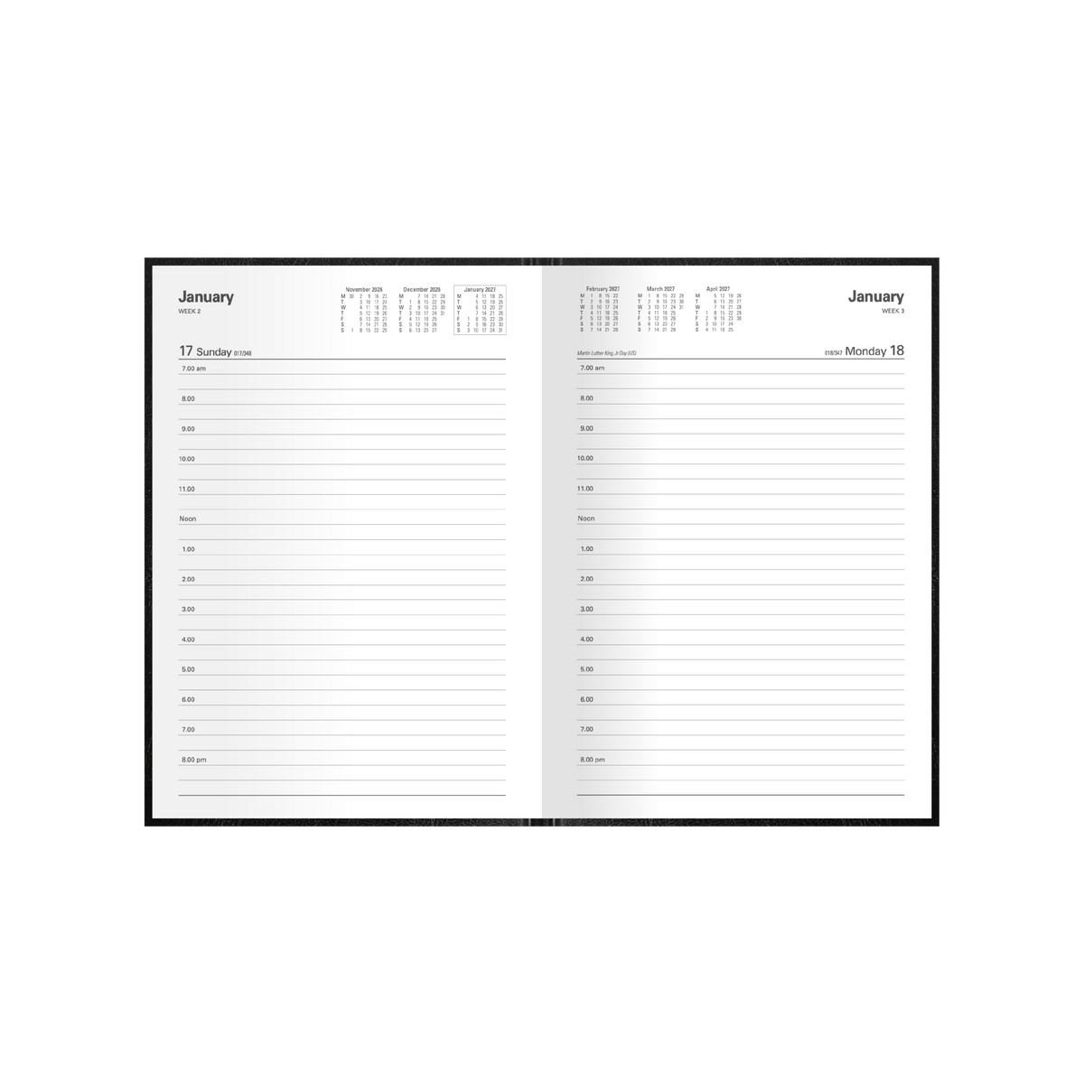 Collins Debden Kyoto 2027 Diary (A5, Day to a Page) - Black - view 4