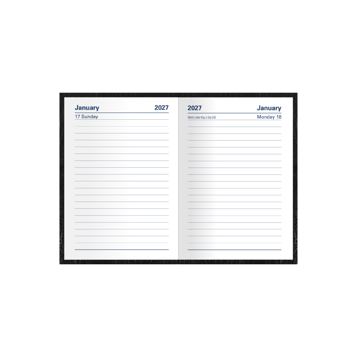 Collins Debden Kyoto 2027 Pocket Diary (A7, Day to a Page) - Black - view 4