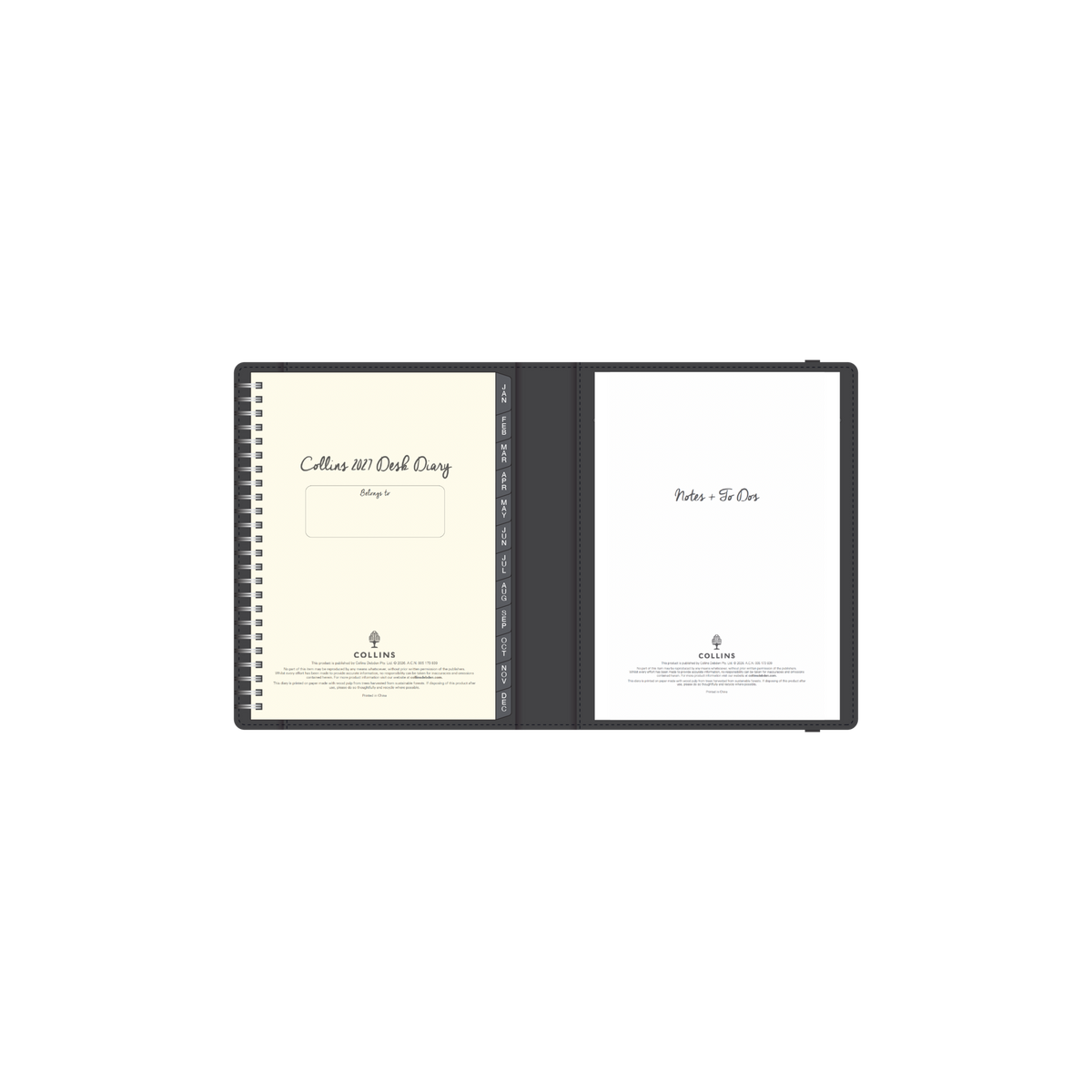 Collins Plan + Note Pro 2027 Diary (A5, Week to View) - Charcoal - view 5