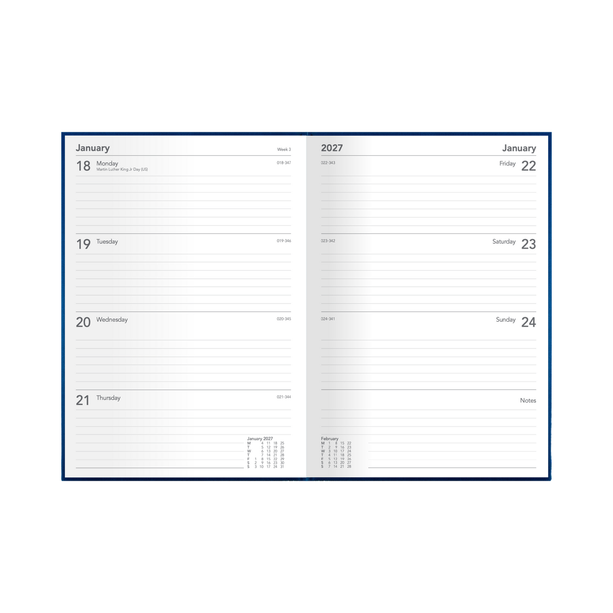 Collins Debden Silhouette 2027 Diary (A4, Week to View) - Navy - view 4