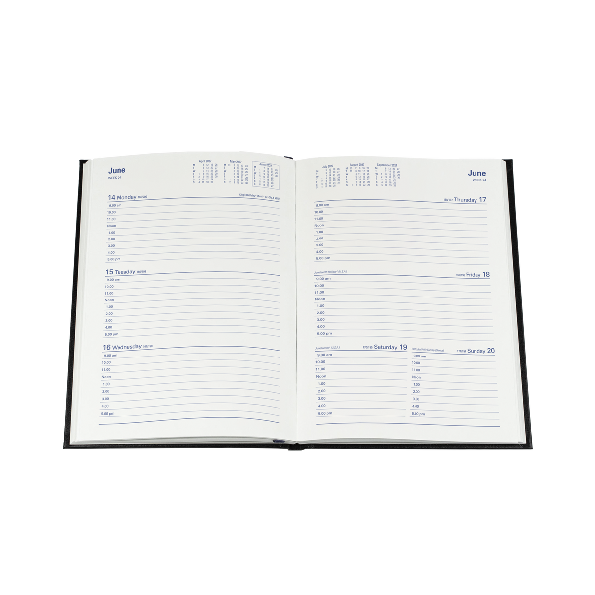 Collins Sterling 2027 Diary (A5, Week to View) - Black - view 4