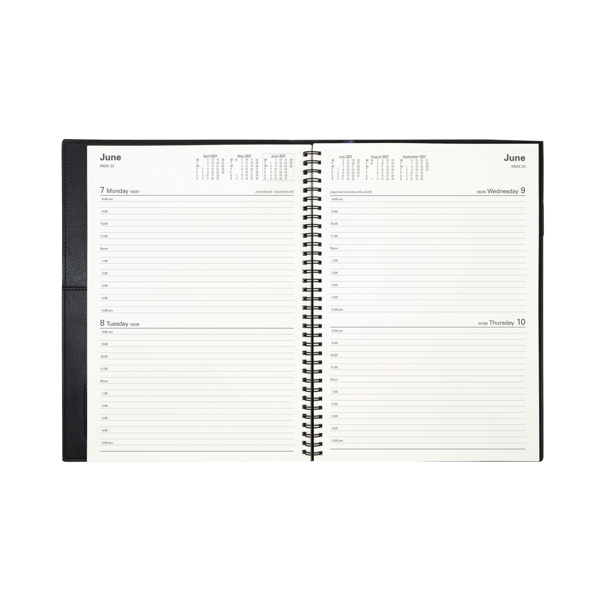 Collins Vanessa 2027 Diary (A4, 2 Days to a Page) - Black - view 4