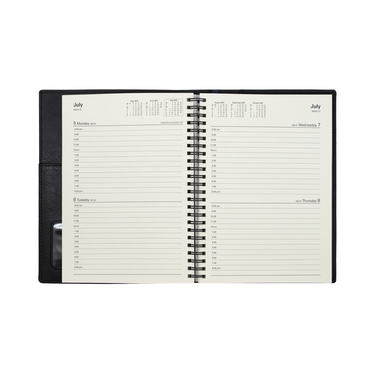 Collins Vanessa 2027 Diary (A5, 2 Days to a Page) - Black - view 4