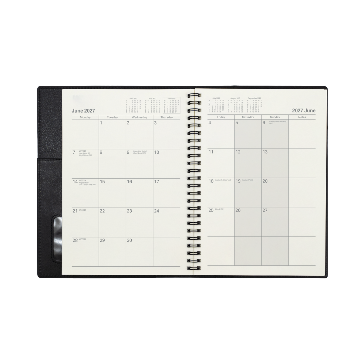 Collins Vanessa 2027 Diary (A5, Month to View) - Black - view 4