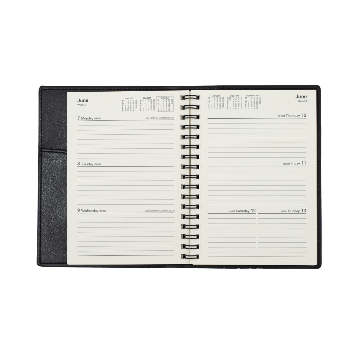 Collins Vanessa 2027 Diary (A6, Week to View) - Black - view 4