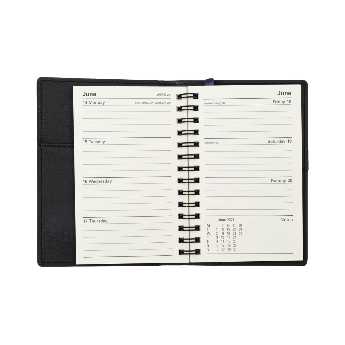 Collins Vanessa 2027 Pocket Diary (B7R, Week to View) - Black - view 4