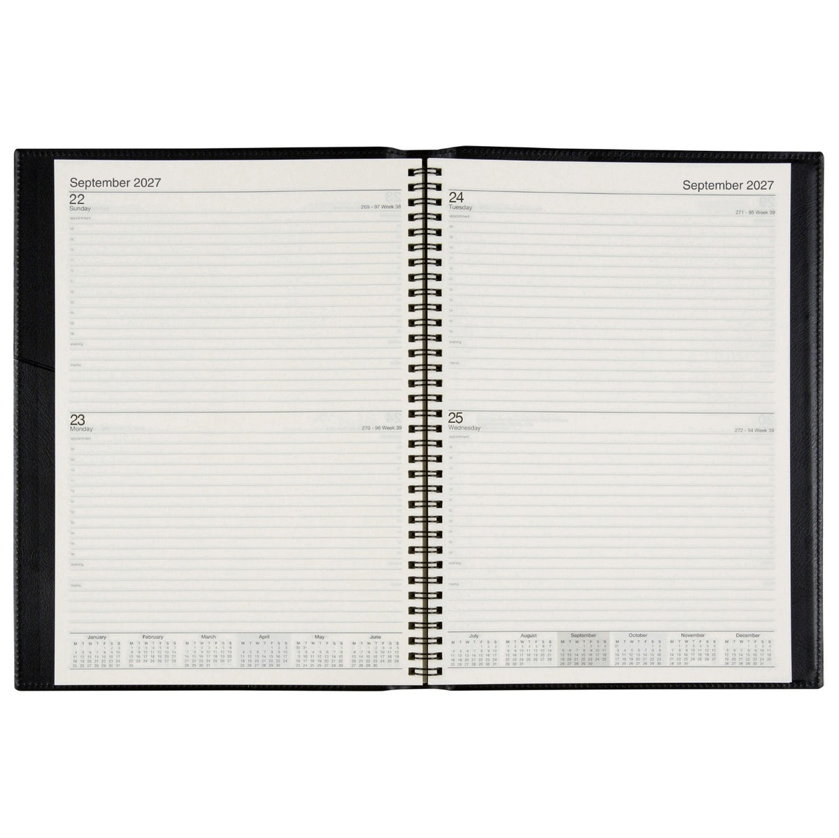 Cumberland Norwich 2027 Diary (A4, 2 Days to a Page) - Black