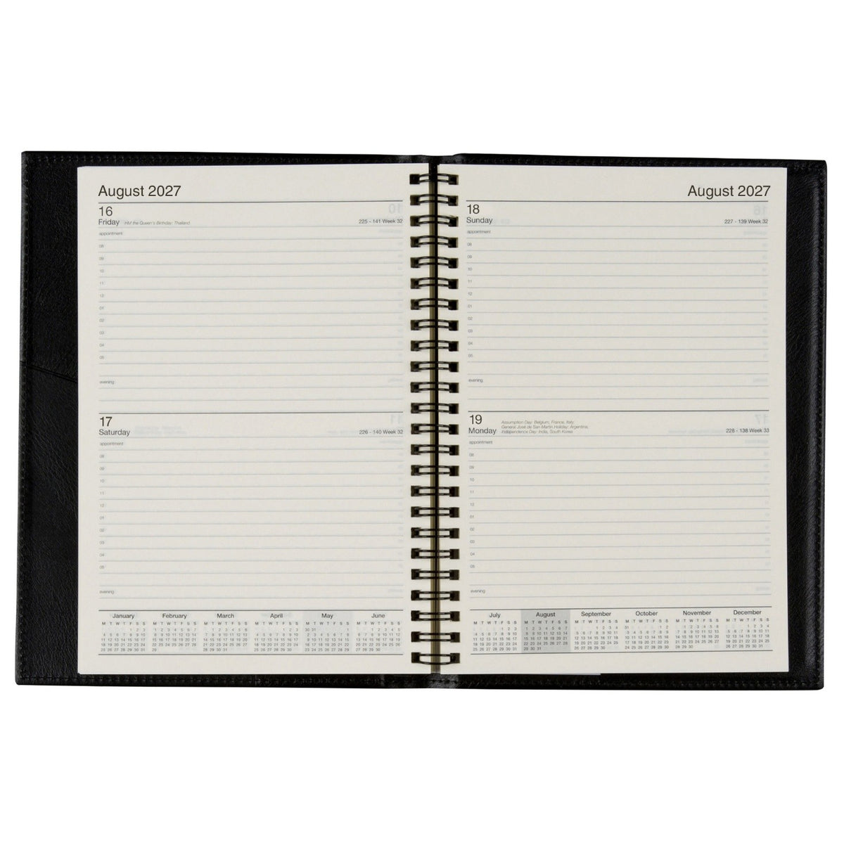 Cumberland Norwich 2027 Diary (A5, 2 Days to a Page) - Black
