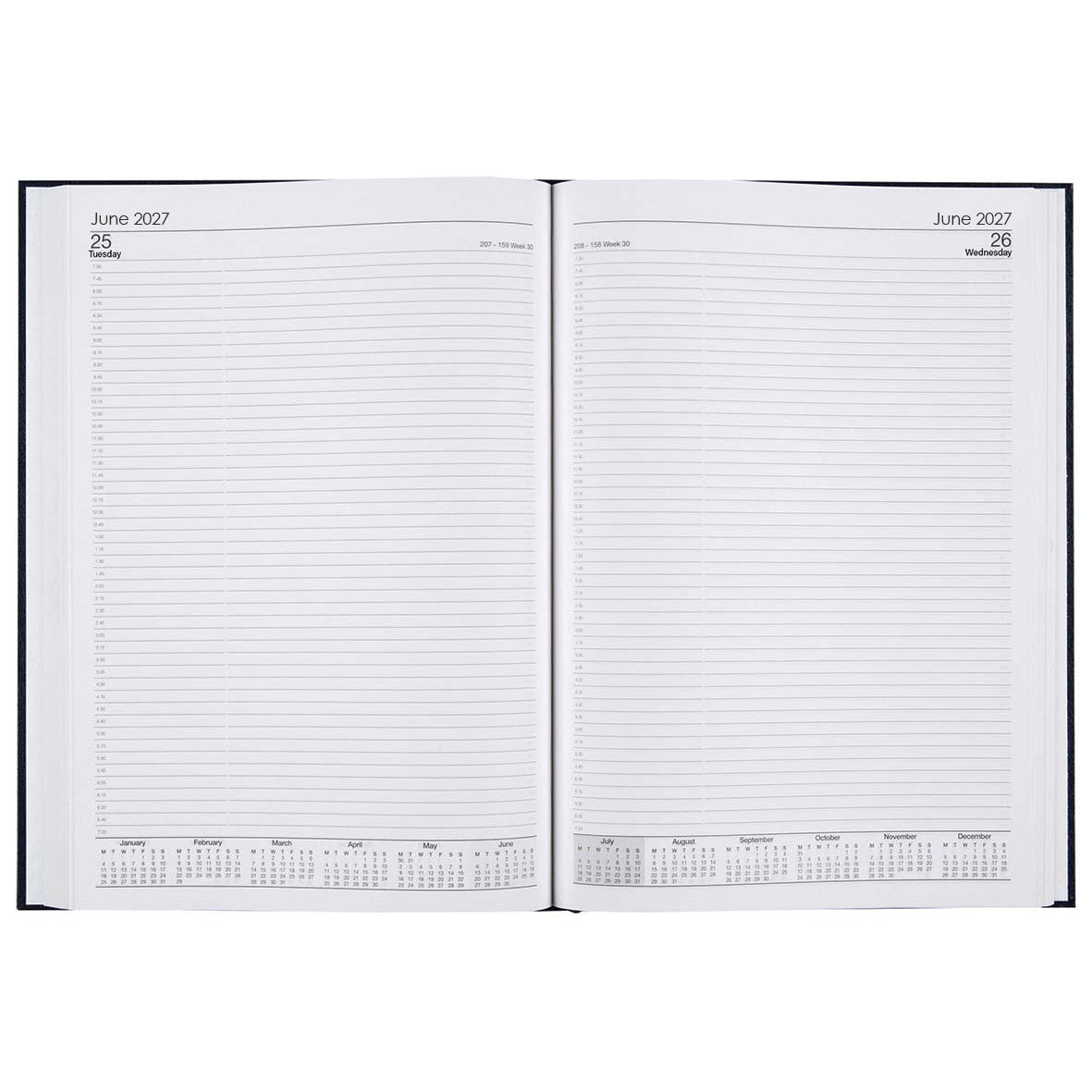 Cumberland Casebound 2027 Diary (A4, Day to a Page) - Black