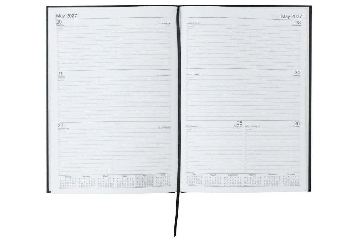 Cumberland Casebound 2027 Diary (A4, Week to View) - Black