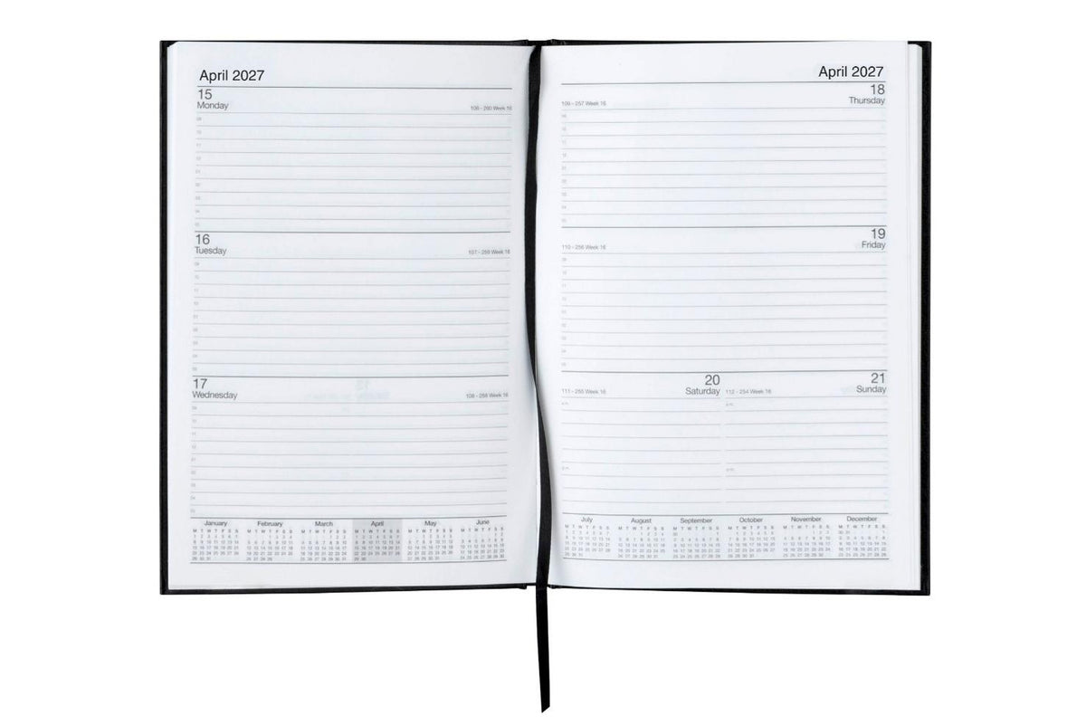 Cumberland Casebound 2027 Diary (A5, Week to View) - Black