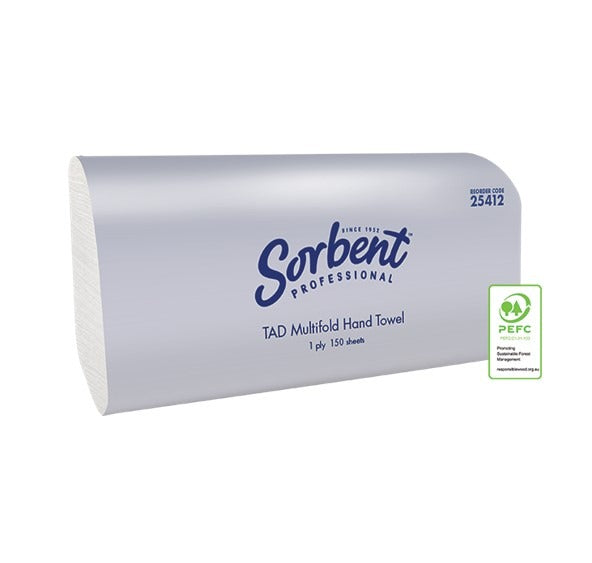 Sorbent Professional Multifold Hand Towels 1 Ply 150 Sheets (Carton of 20)