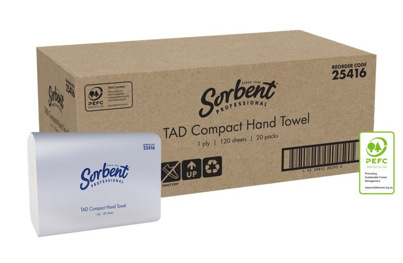 Sorbent Professional Compact Hand Towels 1 Ply 120 Sheets (Carton of 20)