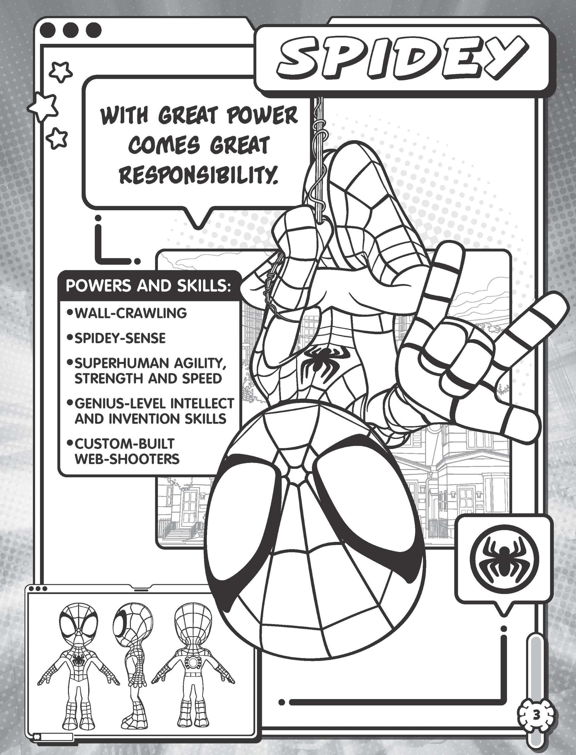 Spidey and His Amazing Friends - Mega Colouring Book - Glow Webs Glow — inside page 1