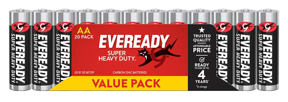 Eveready Super Heavy Duty AA Batteries (Pack of 20)
