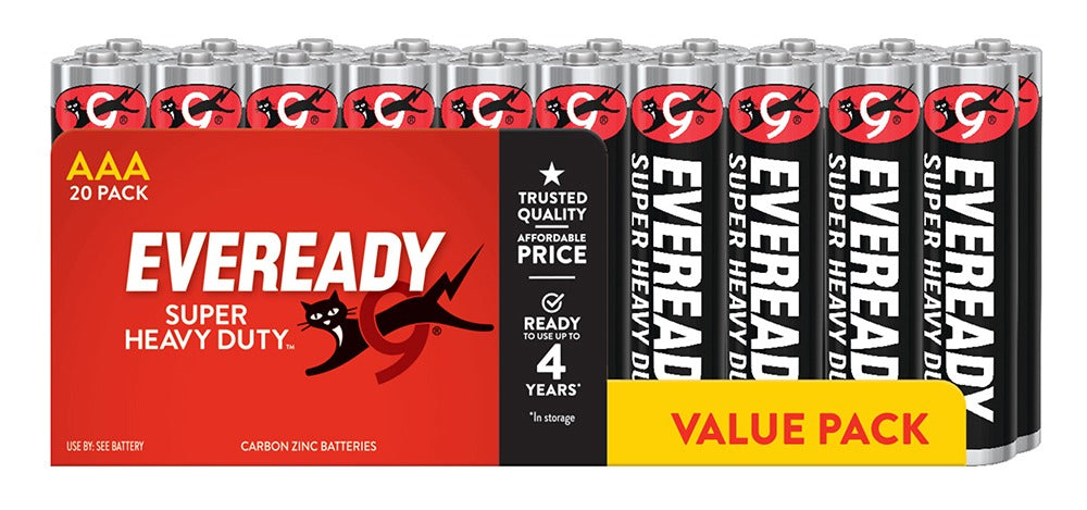 Eveready Super Heavy Duty AAA Batteries (Pack of 20)