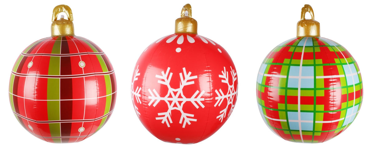 Decoration Balls Christmas 61CM Inflatable 3 Assorted Designs