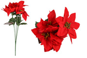Decoration Christmas 13CM Poinsettia 5 Leaf Head