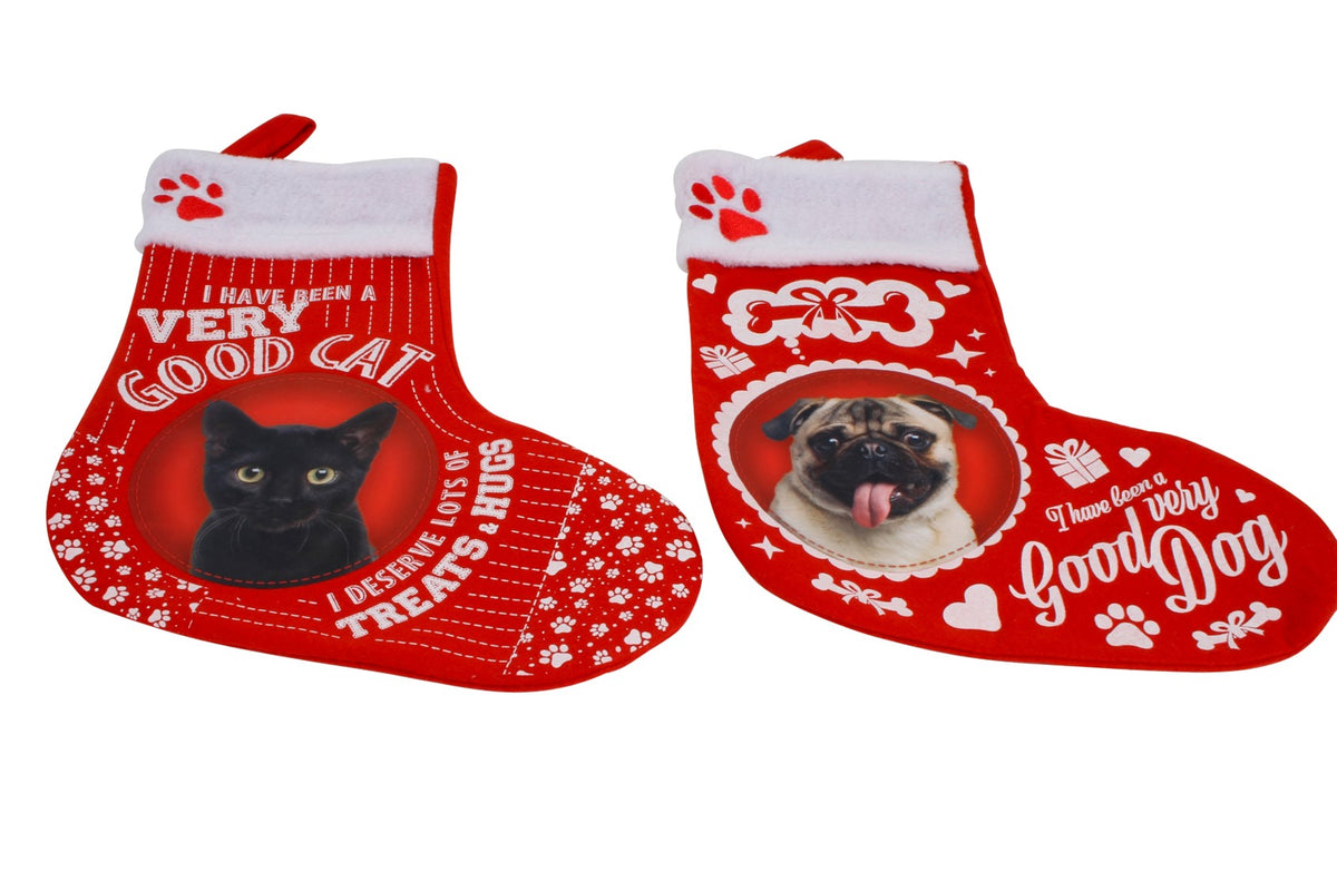 Pet Stocking Christmas 40X30CM Photo Print 2 Assorted