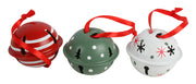 Decoration Hanging Christmas 4X4CM Bells in PVC Box Pack of 3 Red Green White