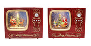 Musical Christmas 18X15X7CM Santa Glitter Swirl LED USB