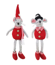 Ornament Christmas 40CM Knitted Mouse Dangly Legs Assorted