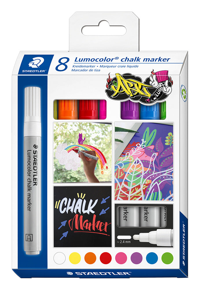 Staedtler Chalk Marker Lumocolor - 344 Asstd Pk8