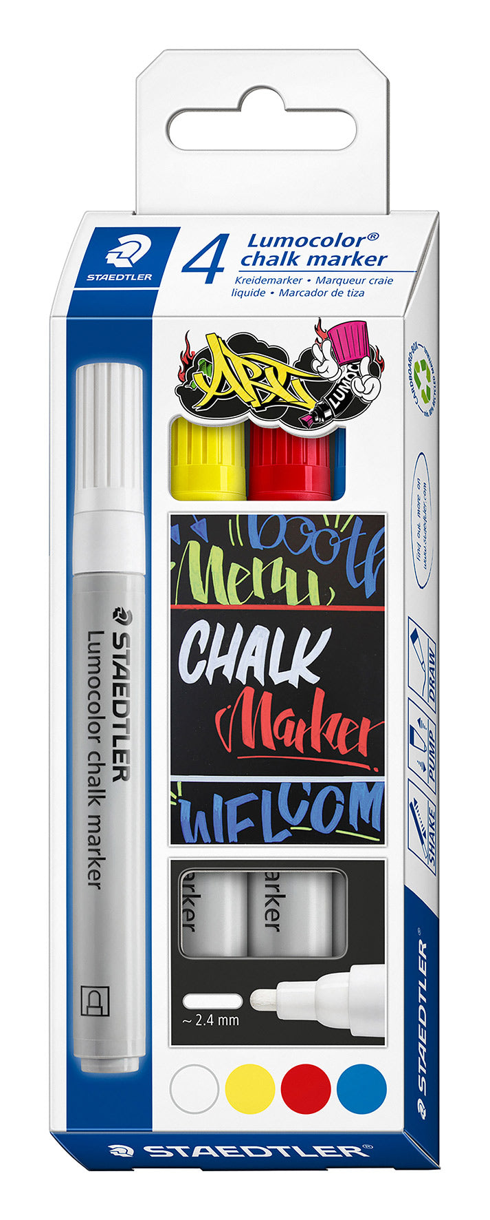 Staedtler Chalk Marker Lumocolor - 344 Assorted Pack of 4