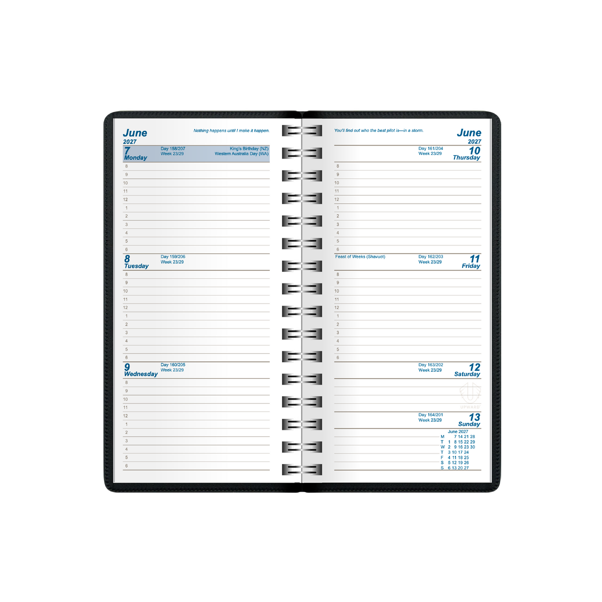 Upward Superior 2027 Diary (A6/7, Week to View) - Black - view 2